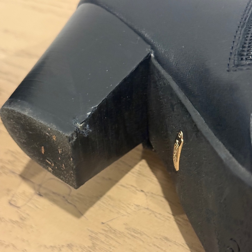 Vionic‎ Black Ankle Boots with Gold Buckle - Picture 9 of 12